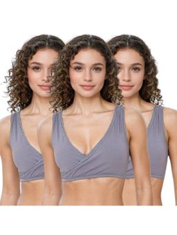Adira - Medium Coverage Plunge Bra Grey (Pack of 3)