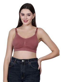 BRACHY - Removable Padded Full Coverage Maternity Breastfeeding Bra Maroon