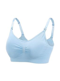 BRACHY - Removable Padded Full Coverage Maternity Breastfeeding Bra Blue