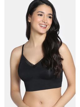 Zivame - Seamless Collective Padded Non Wired 3/4Th Coverage Bralette - Black
