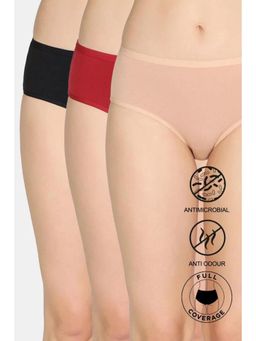 Zivame - Medium Rise Full Coverage Hipster Panty - Multicolor (Pack of 3)