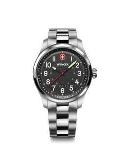 Wenger - Terragraph Black Dial 43Mm Men Analog Watch (01.0541.122) (M)