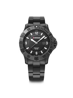 Wenger - Sea Force 43Mm Men Black Dial Analog Watch (01.0641.135) (M)