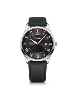 Wenger - City Classic 42 Mm Black Dial Strap Men Analog Watch (01.1441.138) (M)