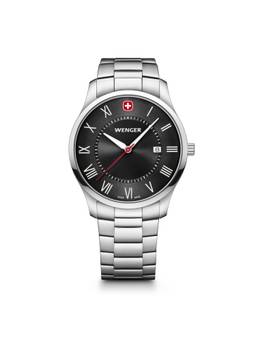 Wenger - City Classic 42 Mm Black Dial Men Analog Watch (01.1441.140) (M)