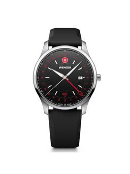 Wenger - City Gmt Swiss Made 42 Mm Black Dial Men Watch (01.1442.102) (M)
