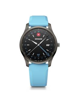 Wenger - City Gmt Swiss Made 42 Mm Black Dial Men Watch (01.1442.103) (M)