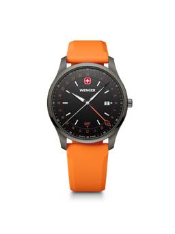 Wenger - City Gmt Swiss Made 42 Mm Black Dial Men Watch (01.1442.104) (M)