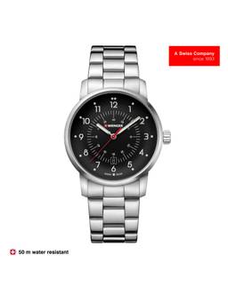 Wenger - Avenue 42Mm Black Dial Men Analog Watch (01.1641.116) (M)
