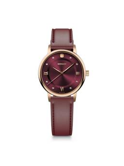 Wenger - Urban Donnissima Swiss Made 35 Mm Maroon Dial Women Watch (01.1721.115) (M)
