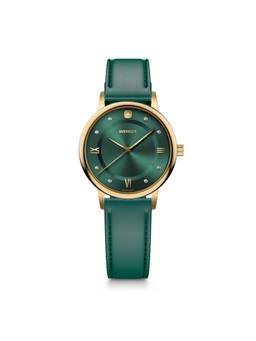 Wenger - Urban Donnissima Swiss Made 35 Mm Green Dial Women Watch (01.1721.116) (M)