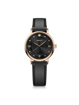 Wenger - Urban Donnissima Swiss Made 35 Mm Black Dial Women Watch (01.1721.117) (M)