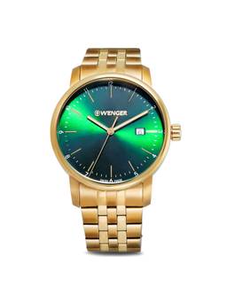 Wenger - Urban Classic 42Mm Green Dial Men Analog Watch (01.1741.129) (M)