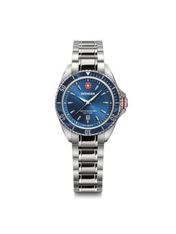 Wenger - Executive Swiss Made 34 Mm Blue Dial Women Watch (01.2021.102) (M)