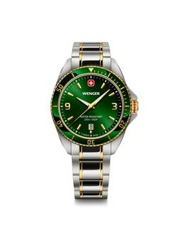 Wenger - Executive 40 Mm Green Dial Silver Men Analog Watch (01.2031.105) (M)