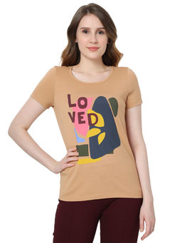 VERO MODA - Curve Women Brown T-Shirt