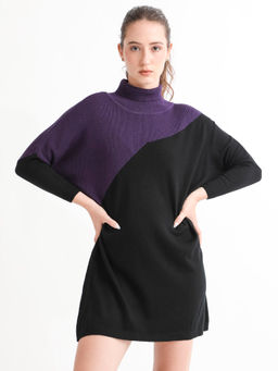 RAREISM - Spaton Primary Purple Sweater Mini Dress