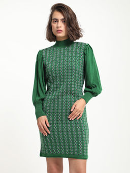RAREISM - Web 2 Primary Green Sweater Mini Dress