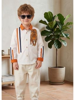Toplove - White Leopard Painted Shirt