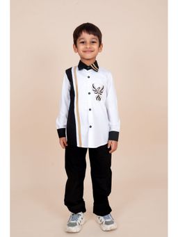 Toplove - White Monarch Phoenix Colorblock Shirt