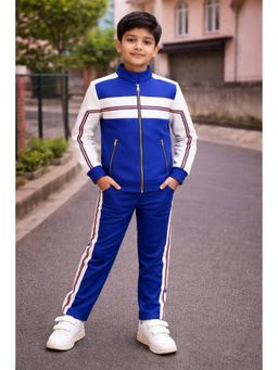 Toplove - Blue Urban Racer Biker Jacket and Track Pant