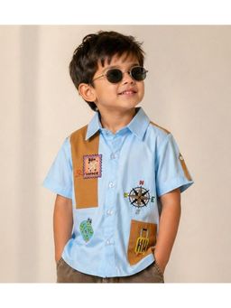 Toplove - Blue Explorer Embellished Shirt