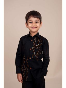 Toplove - Black Copper Embellished Shirt