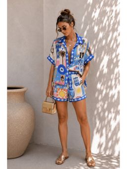 Loveable Creations By Muskan - Multi-Colour Tropical Vacay Shirt with Shorts