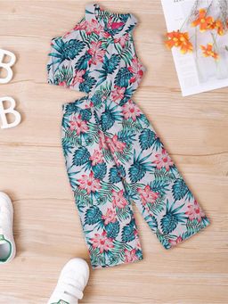 PSPeaches - White Rayon Floral Co-Ord (Set of 2)