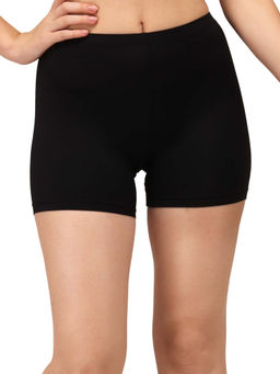 SOIE - Mid Rise Soft Polyamide Spandex Mid Thigh Length Cycling Shorts-Black