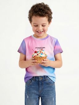 United Colors of Benetton - Multi Color Regular Fit Round Neck Ombre T-Shirt