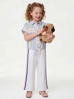 United Colors of Benetton - White Solid Regular Fit Trousers