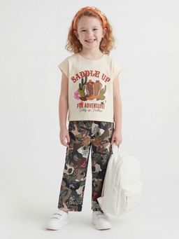 United Colors of Benetton - Beige Graphic Boxy Fit T-Shirt