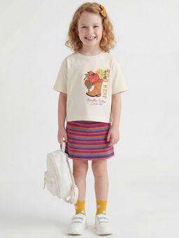 United Colors of Benetton - Off White Graphic Comfortable Fit T-Shirt