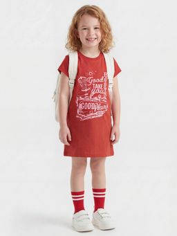 United Colors of Benetton - Regular Fit Round Neck Printed T-Shirt Red
