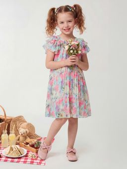 United Colors of Benetton - Regular Fit Round Neck Floral Dress Multi-Color