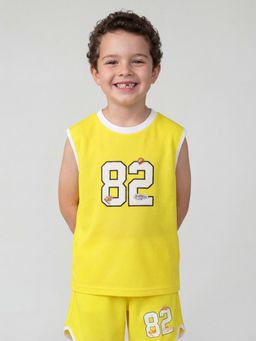 United Colors of Benetton - Yellow Regular Fit Round Neck Patch Work T-Shirt