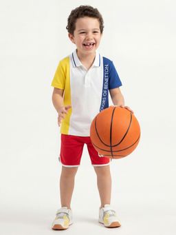 United Colors of Benetton - Multi-Color Regular Fit Colorblocked Polo T-shirt