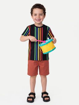 United Colors of Benetton - Multi-Color Pure Cotton Stripes T-Shirt