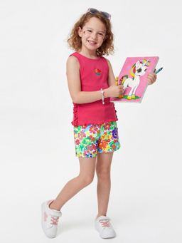 United Colors of Benetton - Multi-Color Pure Cotton Floral Shorts