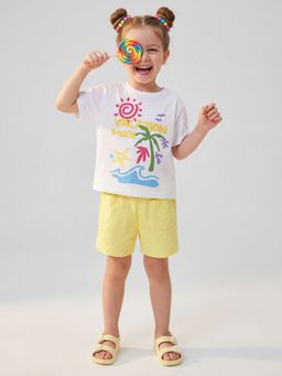 United Colors of Benetton - White Boxy Fit Round Neck Graphic Print T-shirt