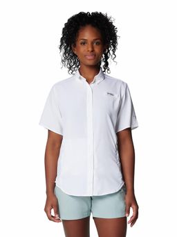 Columbia - Womens White Omni-Shade Womens Tamiami II Short Sleeve Shirt