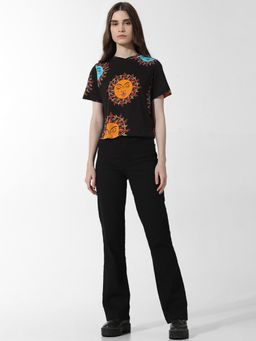 ONLY - Black Printed Cotton T-Shirt