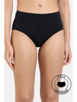 Zivame - Medium Rise Full Coverage No Visible Panty Line Hipster - Black Beauty