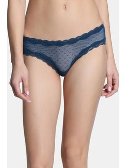 Zivame - Coquette Blush Low Rise Full Coverage Hipster Panty - Gibraltor Sea