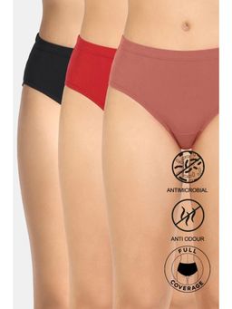 Zivame - Multi-Color Full Coverage Medium Rise Hipster Panty (Pack of 3)