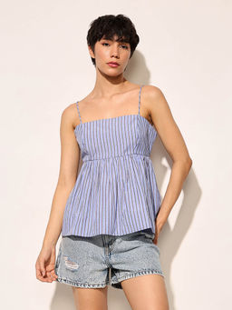 ONLY - Women Fit and Flare Blue Top