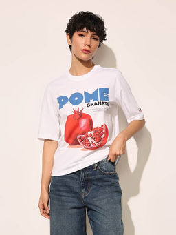 ONLY - Women's Regular Fit White T-Shirt