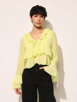 ONLY - Women Regular Fit Green Top