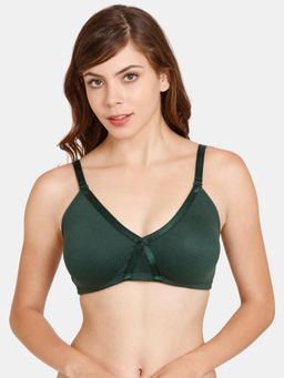 Zivame - Rosaline Everyday Double Layered Non-Wired Medium Coverage T-Shirt Bra - Pine Grove